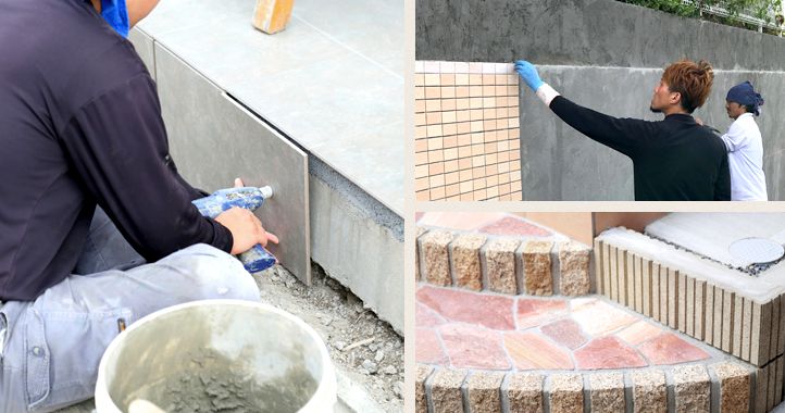 長年の経験と技術が生きるタイル工事